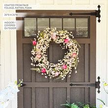 Load image into Gallery viewer, 26 Inch Pink Blossom Wreath
