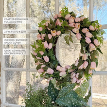 Load image into Gallery viewer, Faux Soft Pink Tulip Wreath
