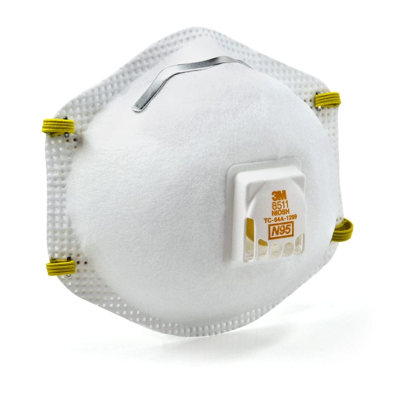 3M N95 Sanding and Fiberglass Cup Disposable Respirator Pro-Series Valved White 10 pc