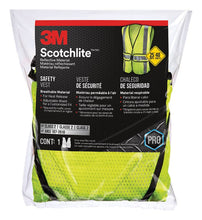 Load image into Gallery viewer, 3M Safety Vest 3M Scotchlite Reflective Polyester Mesh Safety Vest with Reflective Stripe Yellow One Size Fits 078371946173
