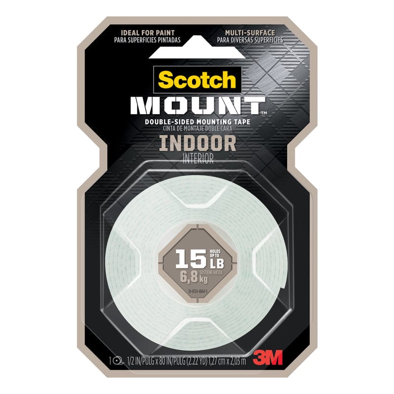 3M Scotch-Mount Double Sided 1/2 in. W x 80 in. L Mounting Tape White