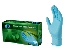 Carregar imagem no visualizador da galeria, X3 Nitrile Disposable Gloves Blue Powder Free 100 pk
