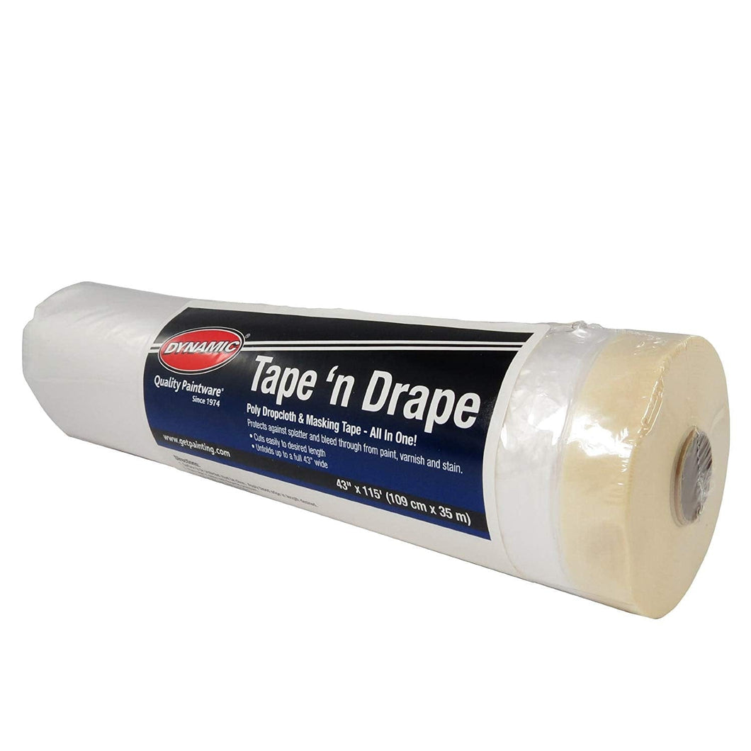 Dynamic Tape n Drape Poly Drop Cloth & Masking Tape All In One