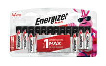 Cargar imagen en el visor de la galería, Energizer MAX AA Alkaline Batteries 20 pk Carded

