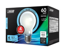 Load image into Gallery viewer, FEIT Electric A19 E26 (Medium) LED Bulb Daylight 60 Watt Equivalence 4 pk
