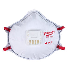 Carregar imagem no visualizador da galeria, Milwaukee N95 Dust Protection Respirator with Gasket Valved White One Size Fits All 10 pk
