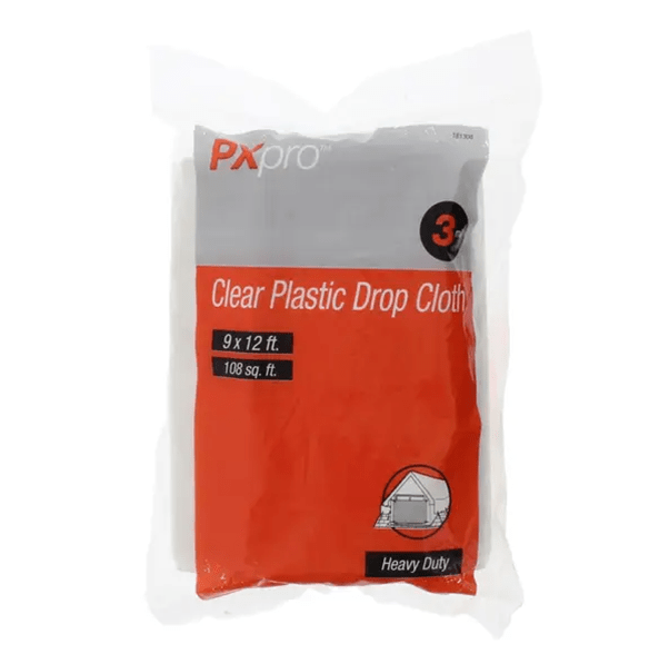 Pxpro Clear plastic drop cloth - 9' X 12' 108 SQF