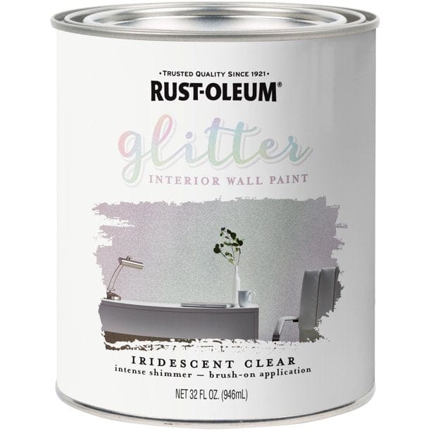 Rust-Oleum Specialty Flat Iridescent Clear Water-Based Glitter Interior Wall Paint Indoor 1 q
