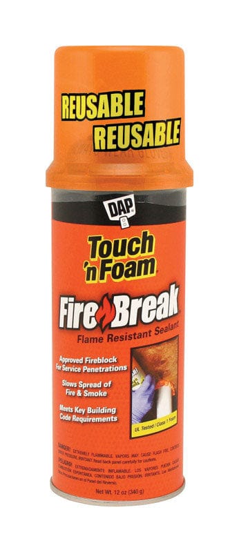 Touch 'n Foam Fire Break Orange Polyurethane Foam Sealant 12 oz.