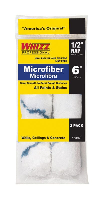 Whizz Xtrasorb Microfiber 6 in. W x 1/2 in. Mini Paint Roller Cover 2 pk 1915180
