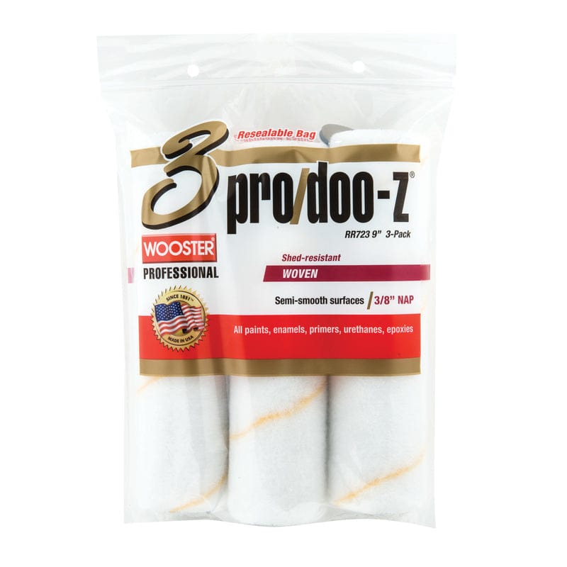Wooster Pro Doo-Z Woven 3/8 in. x 9 in. W Paint Roller Cover 3 pk