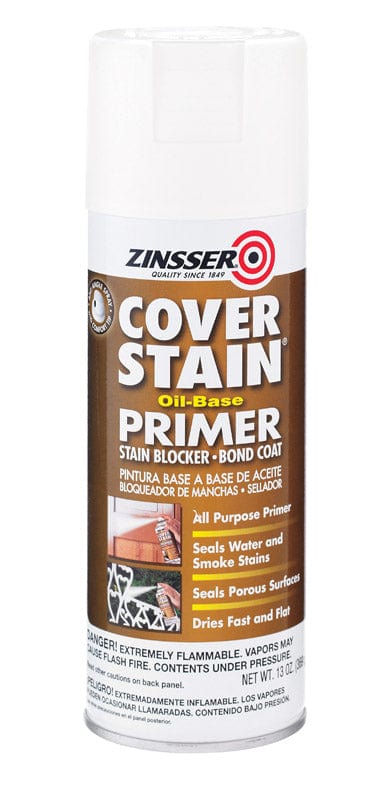 Zinsser Cover Stain White Flat Oil-Based Alkyd Primer/Sealer Spray 13 oz.